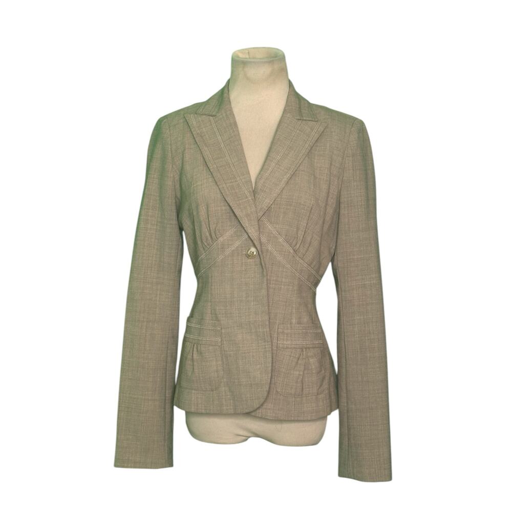 Laundry by Shelly Segal beige one button blazer size 6